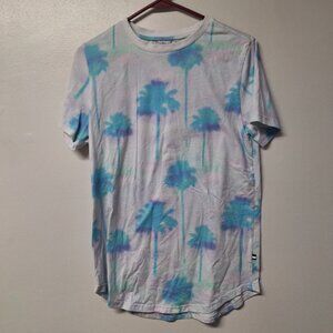 Edgar + Ash Tee Shirt Palm Trees Tie Dye Short Sleeve Womens Small Watercolor